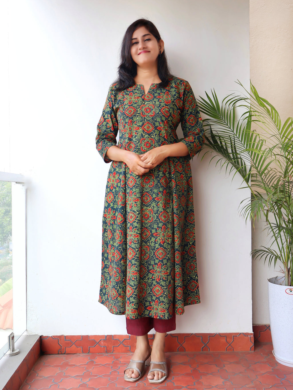 Green Gorgeous Ajrakh Hand Block Cotton Kurta