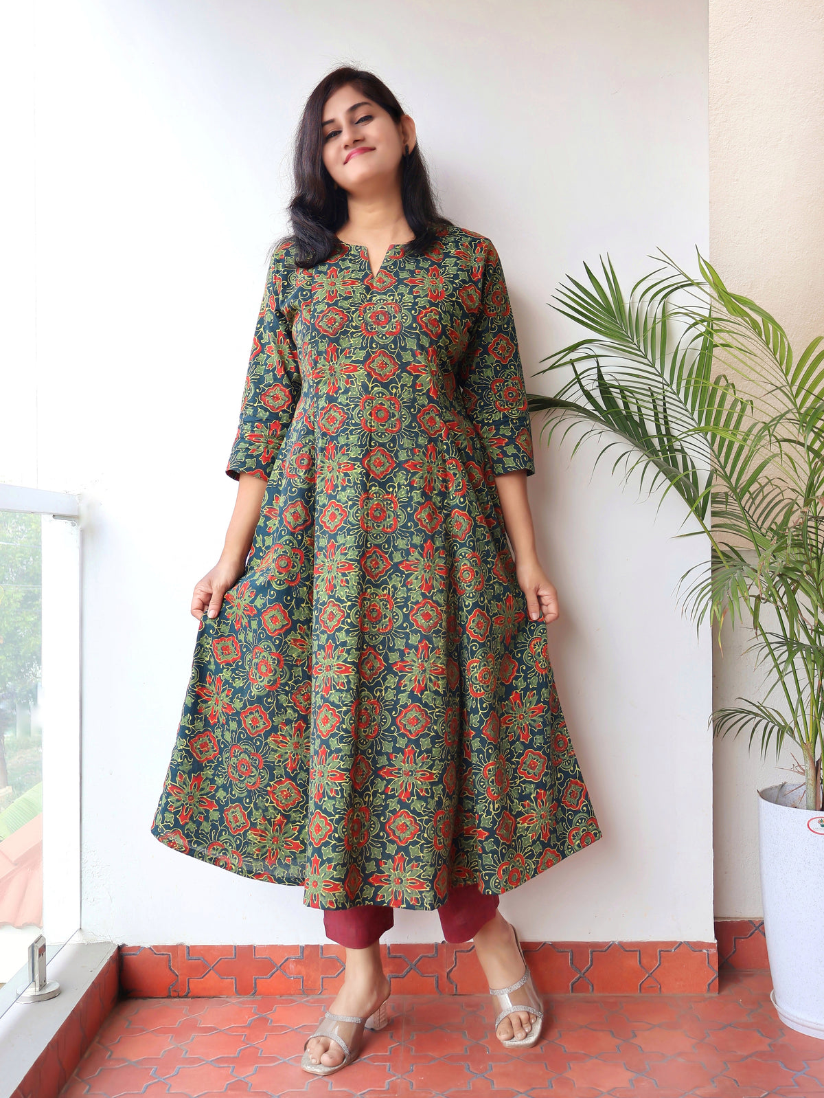 Green Gorgeous Ajrakh Hand Block Cotton Kurta