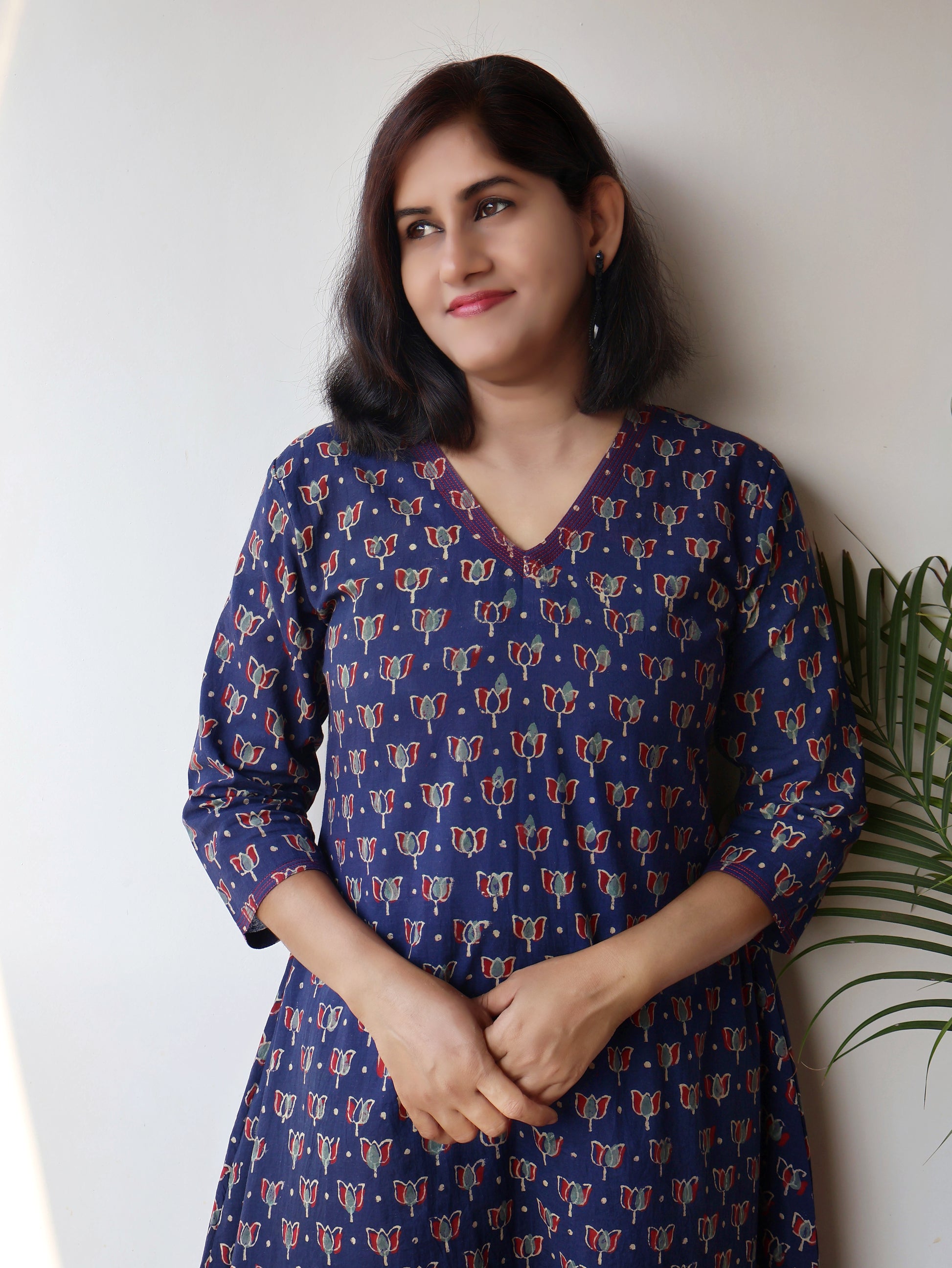 Blue Marvelous Ajrakh Hand Block Cotton Kurta