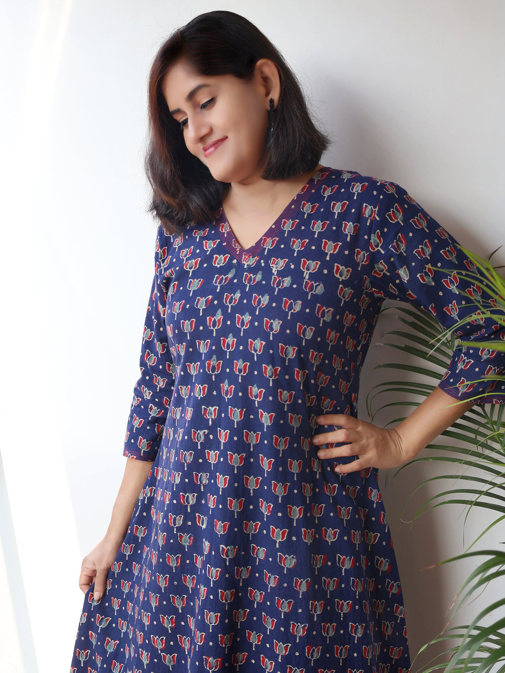 Blue Marvelous Ajrakh Hand Block Cotton Kurta