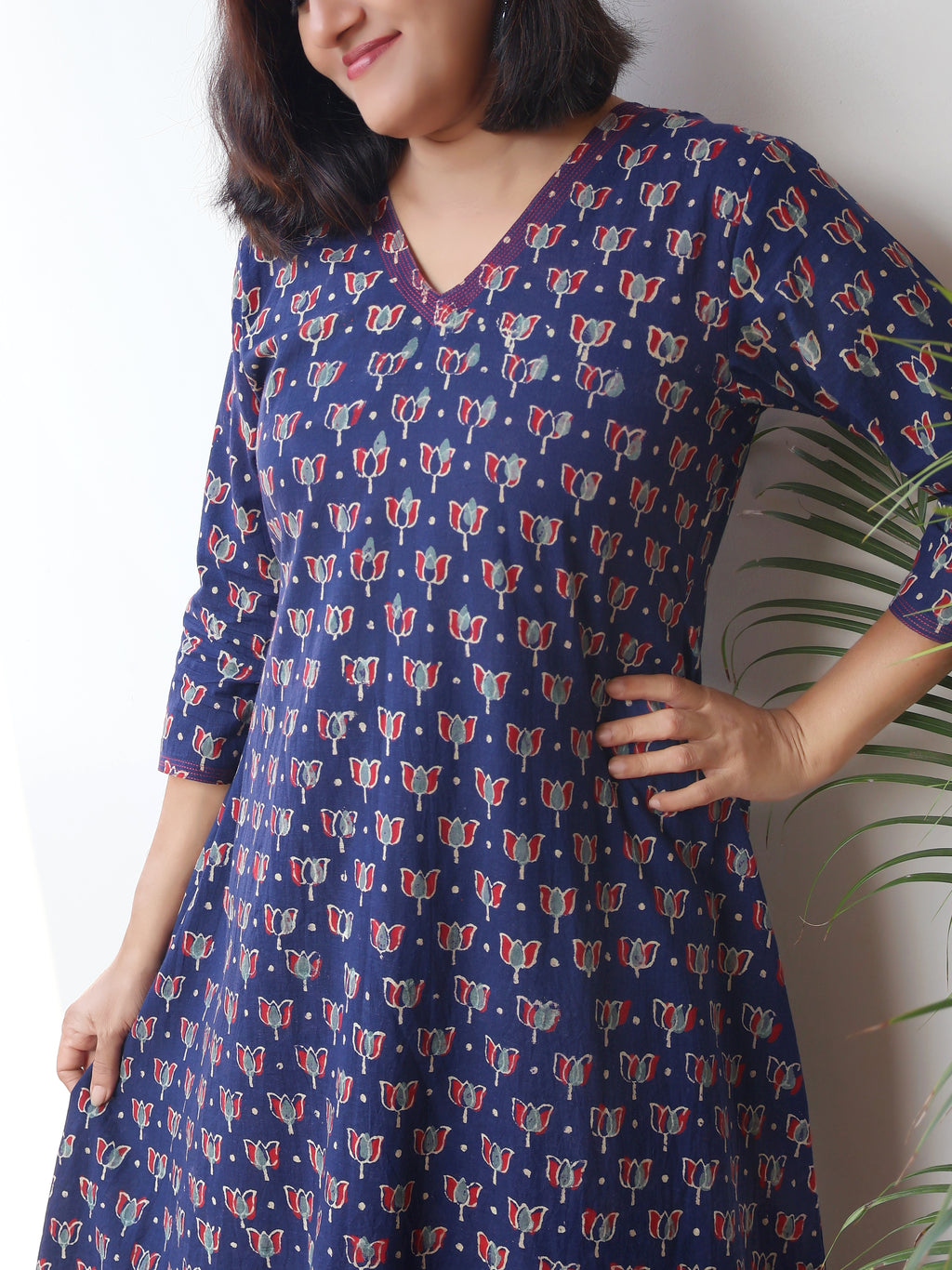 Blue Marvelous Ajrakh Hand Block Cotton Kurta