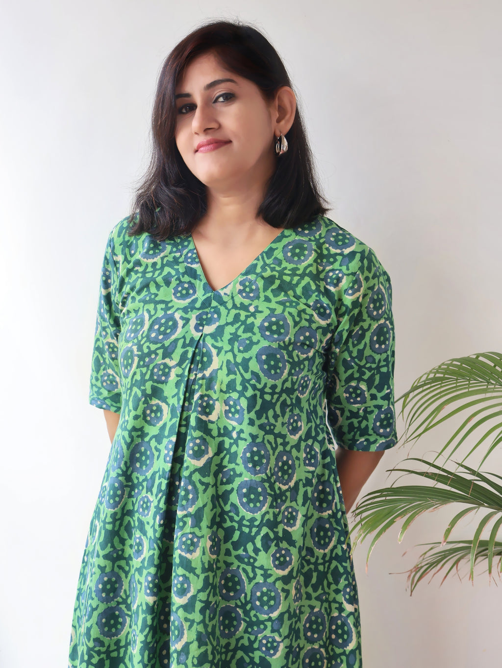 Green Muse Dabu Hand Block Cotton Kurta