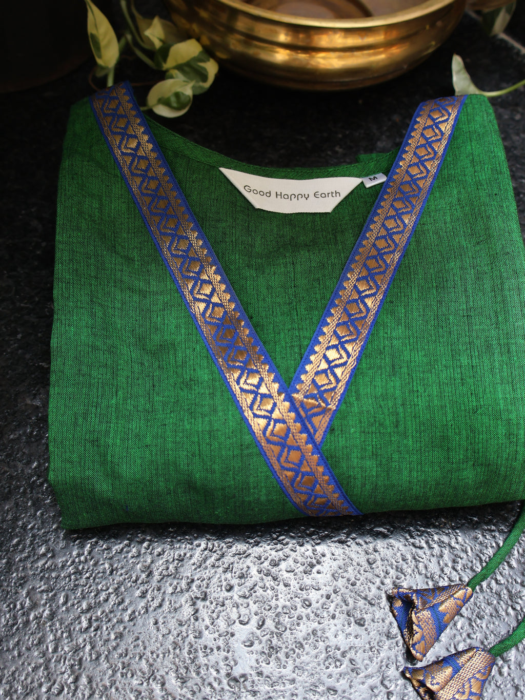 Emerald Green Ethnic Handloom Cotton Kurta