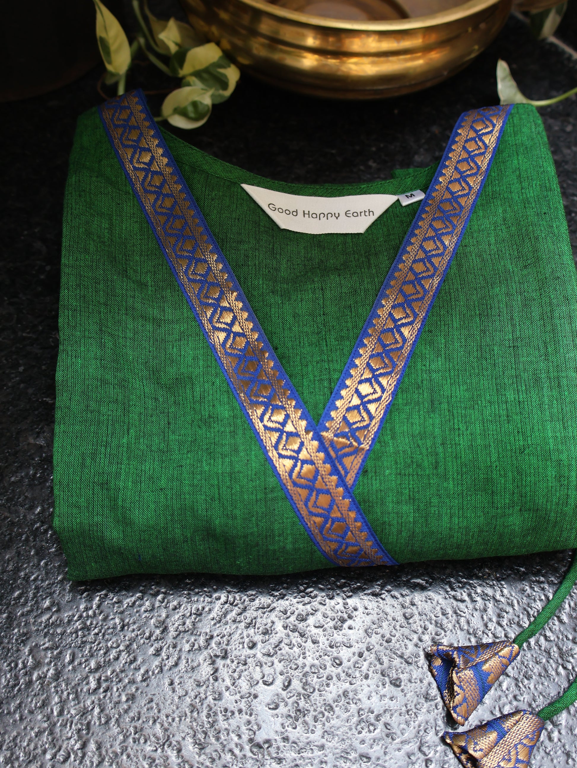 Emerald Green Ethnic Handloom Cotton Kurta