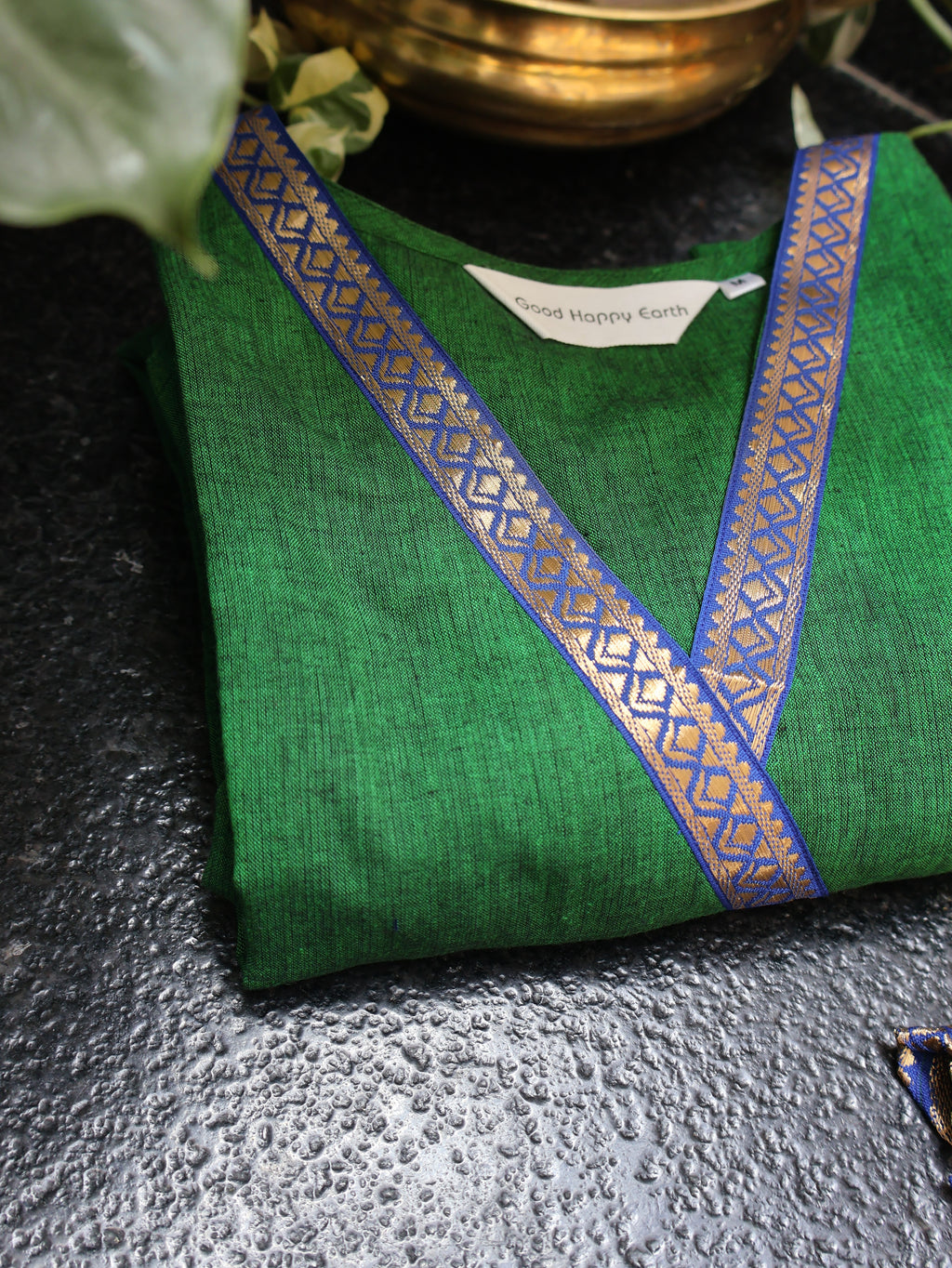 Emerald Green Ethnic Handloom Cotton Kurta