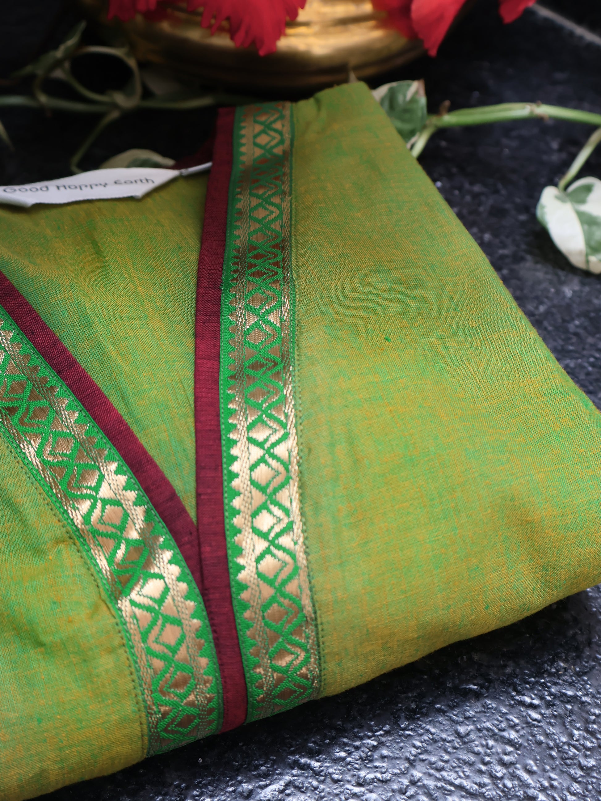 Tulsi Green Ethnic Handloom Cotton Kurta