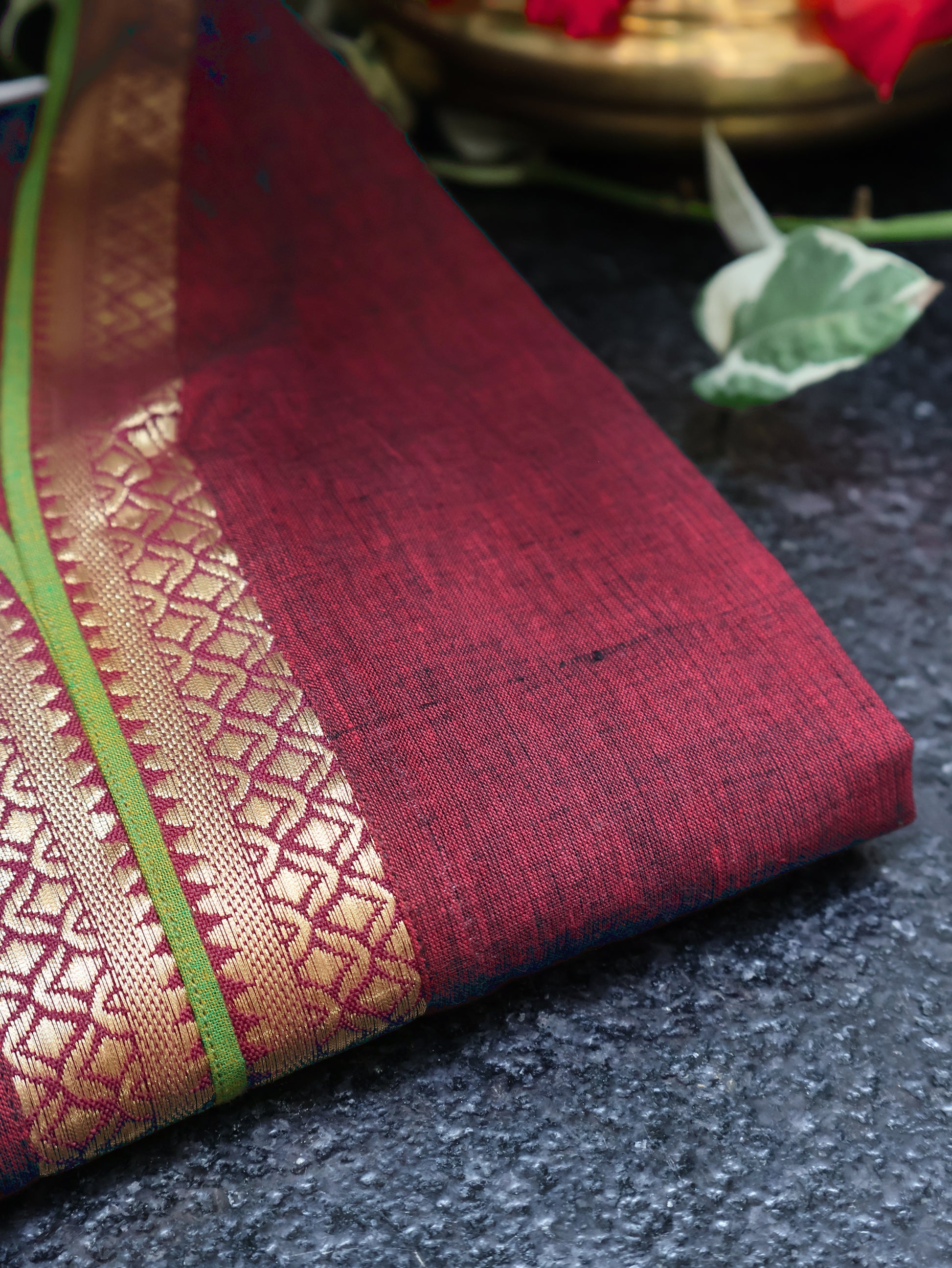 Mahogany Maroon Ethnic Handloom Cotton Kurta