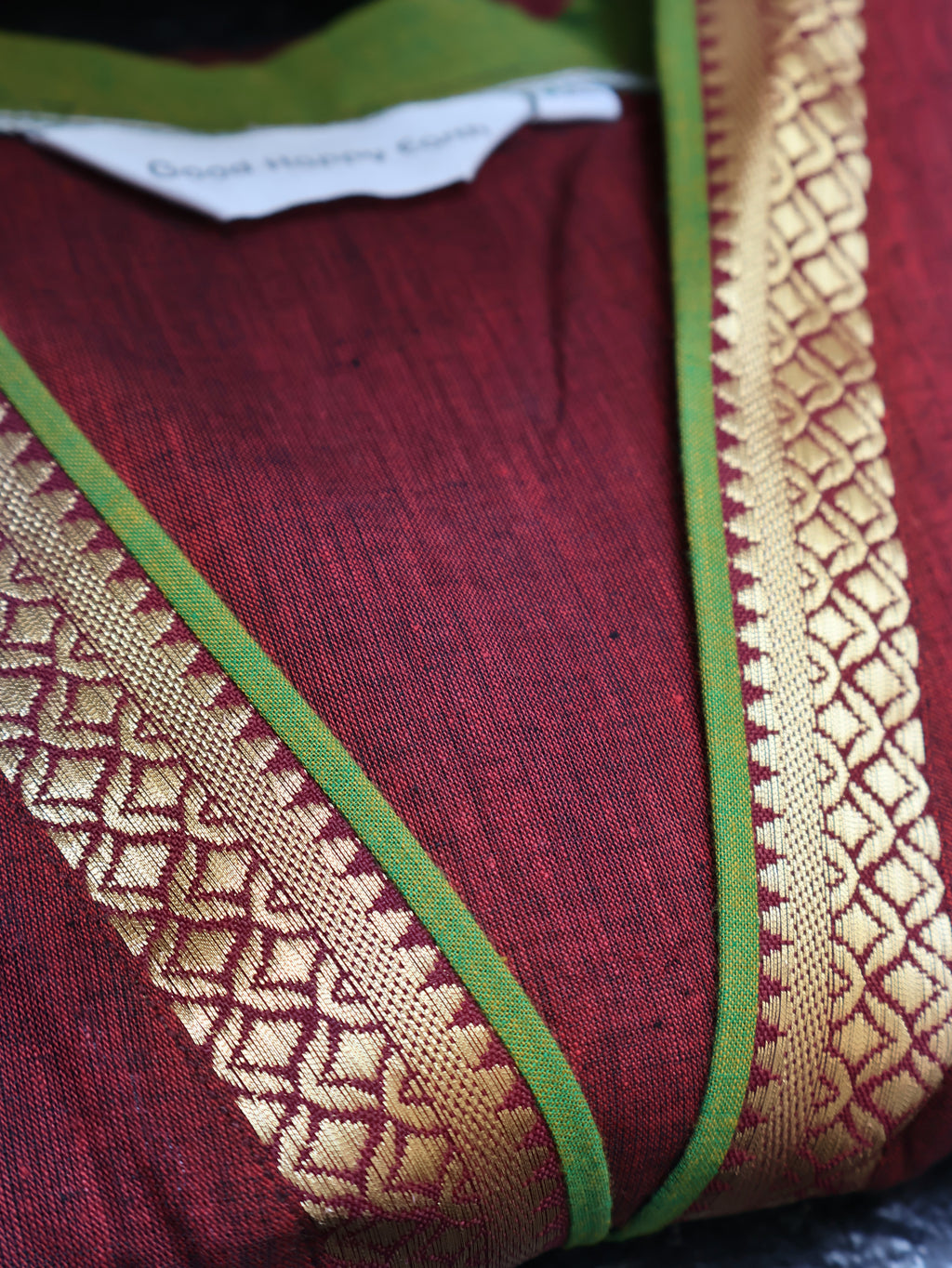 Mahogany Maroon Ethnic Handloom Cotton Kurta