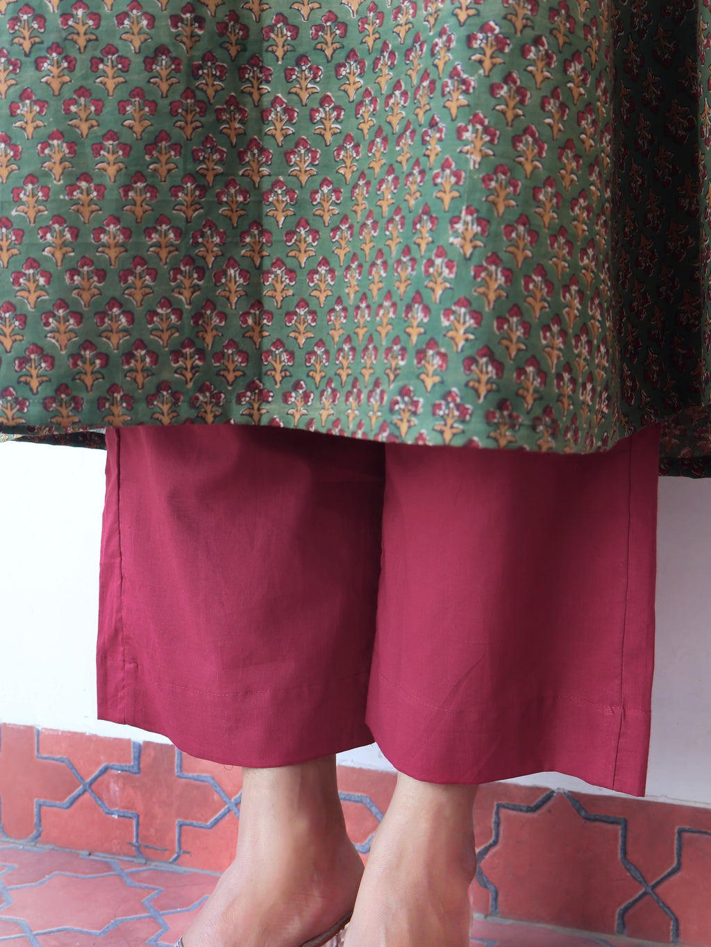 Maroon Pure Cotton Straight Pants - Best Pair With Kurtis