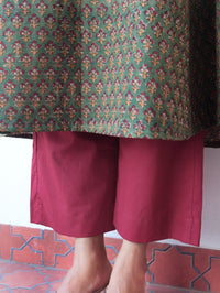 Maroon Pure Cotton Straight Pants - Best Pair With Kurtis