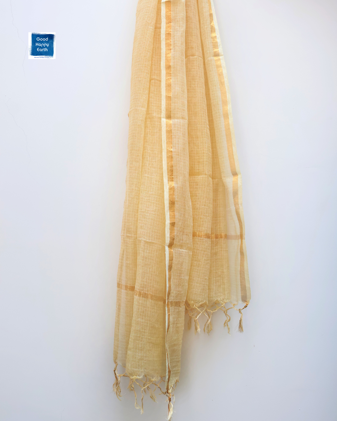 Cream Premium Pure Cotton Kota Doriya Dupatta with Zari Border