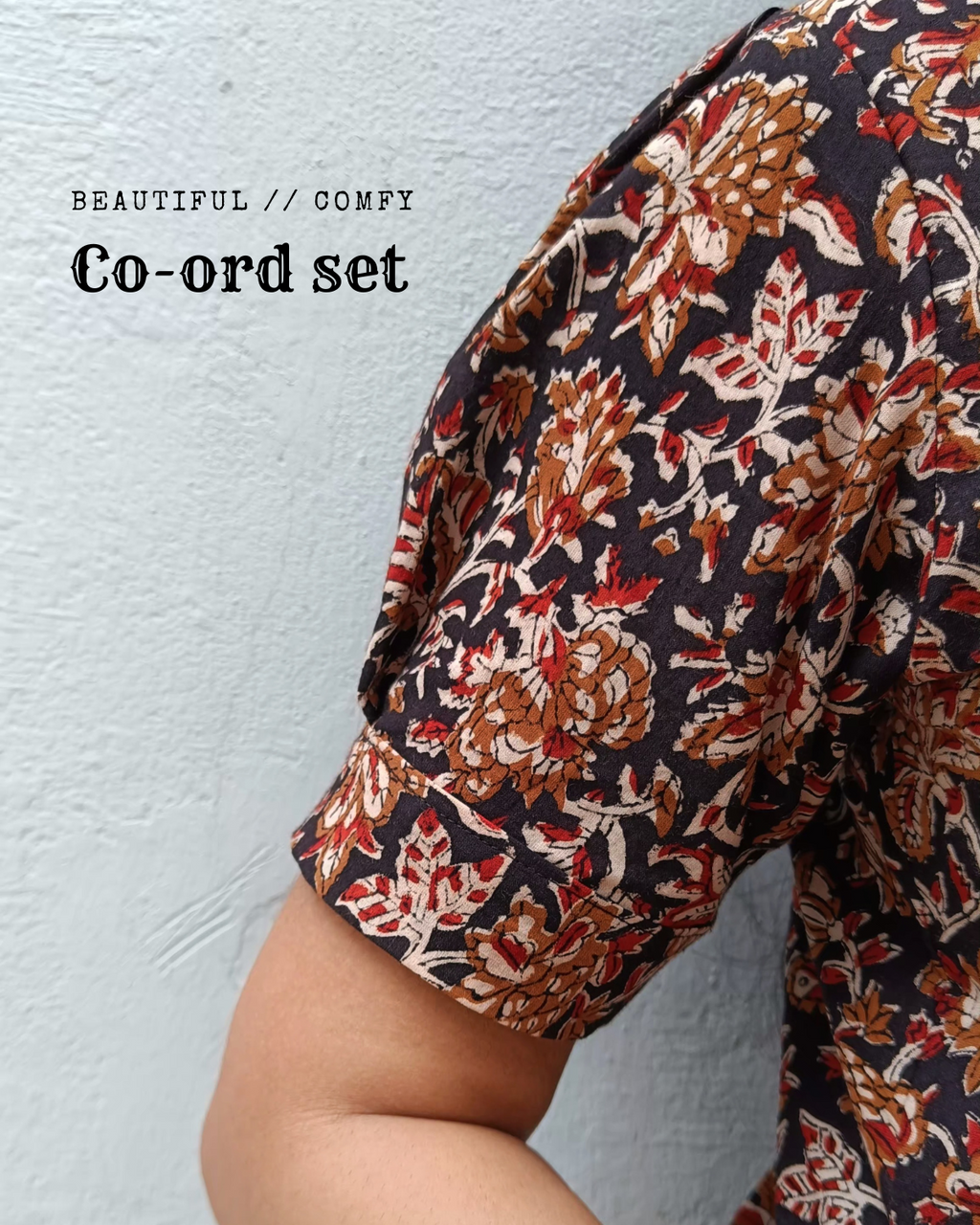 Earthy Flower Hue Hand Block Cotton Coord Set