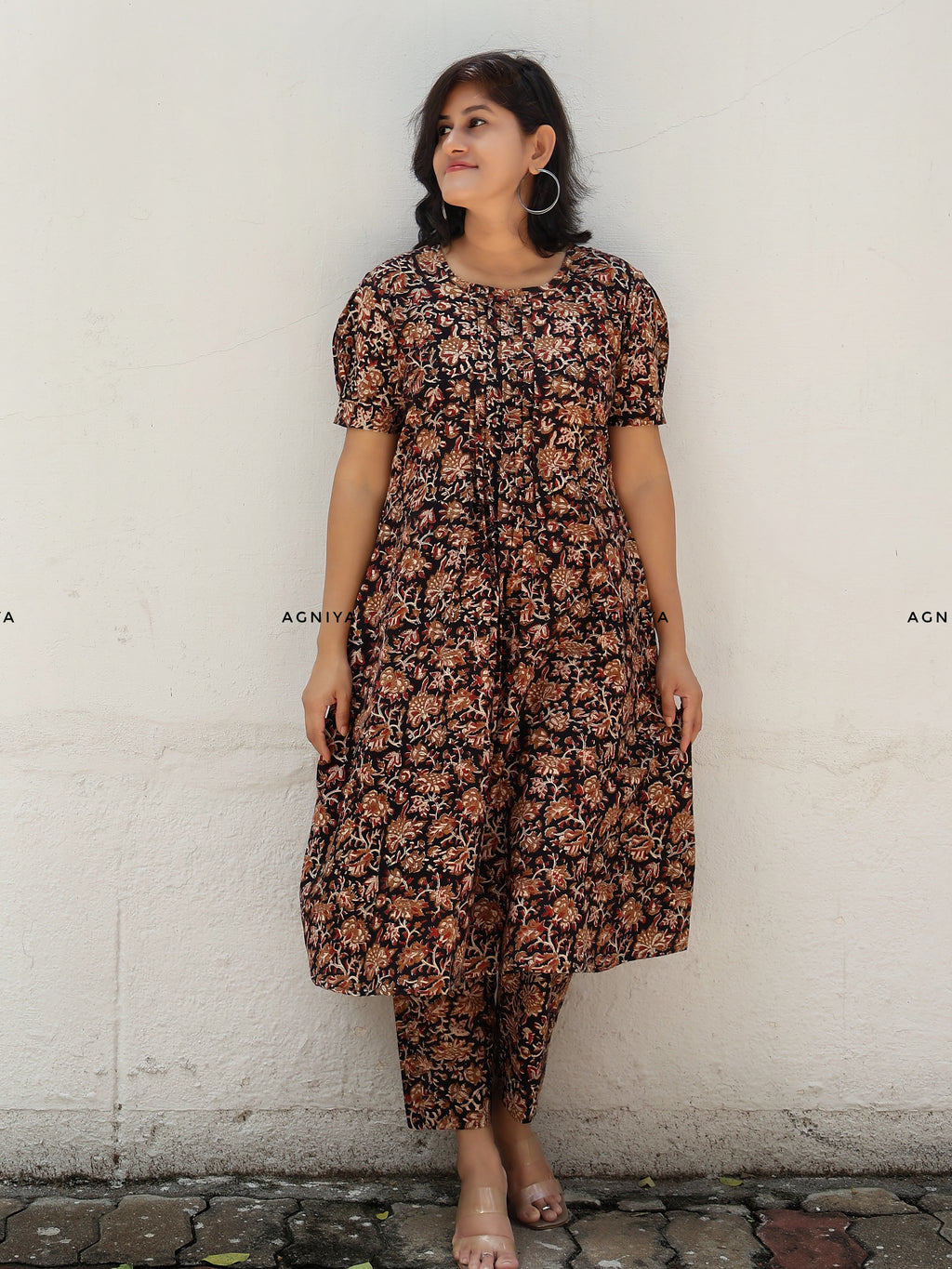 Earthy Flower Hue Hand Block Cotton Coord Set