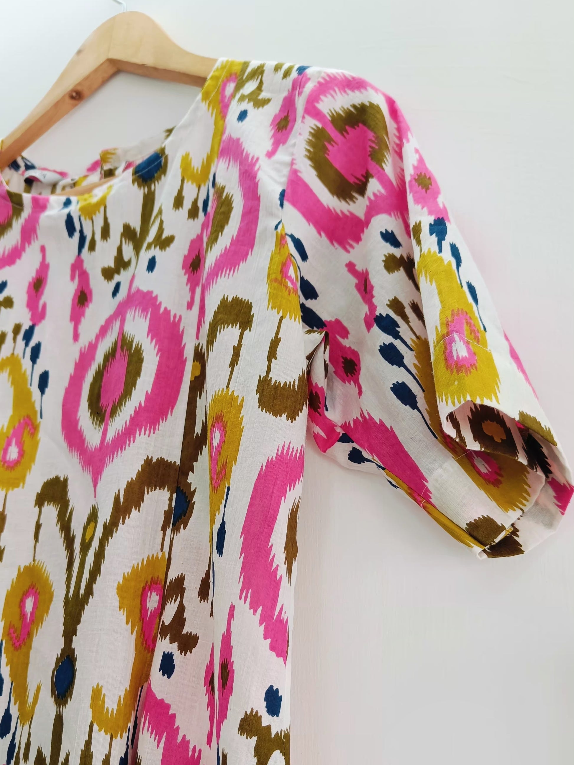 White Pink Popsicle Cotton Dress