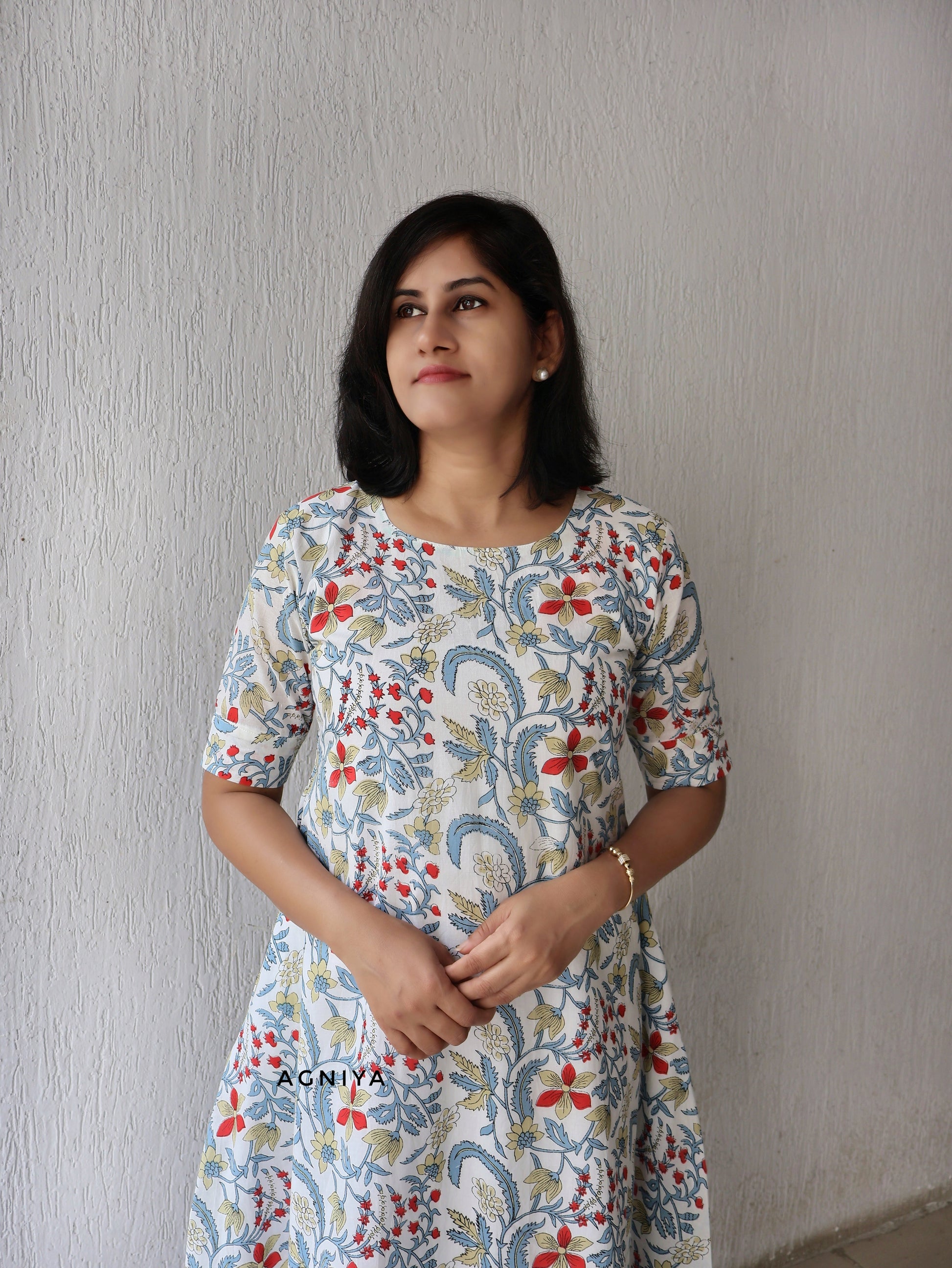 White Delight Pure Cotton Aline Kurta with Lining (Last Few Pieces Left)