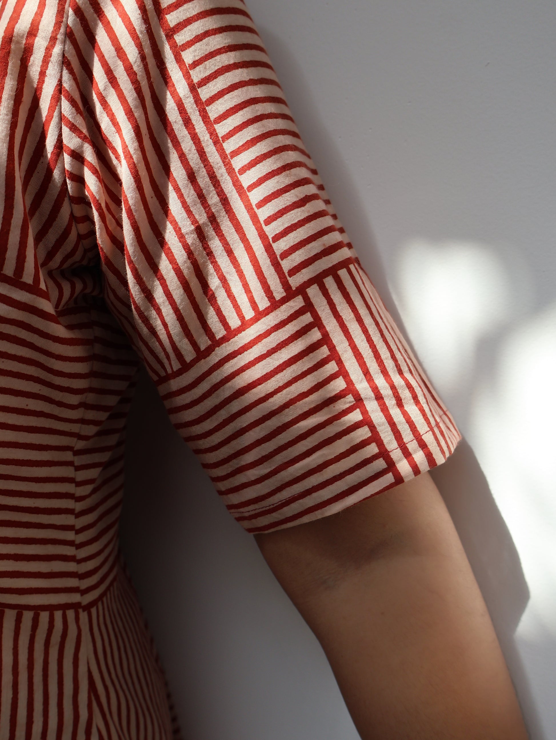 Terracotta Paneled Cotton Short Top