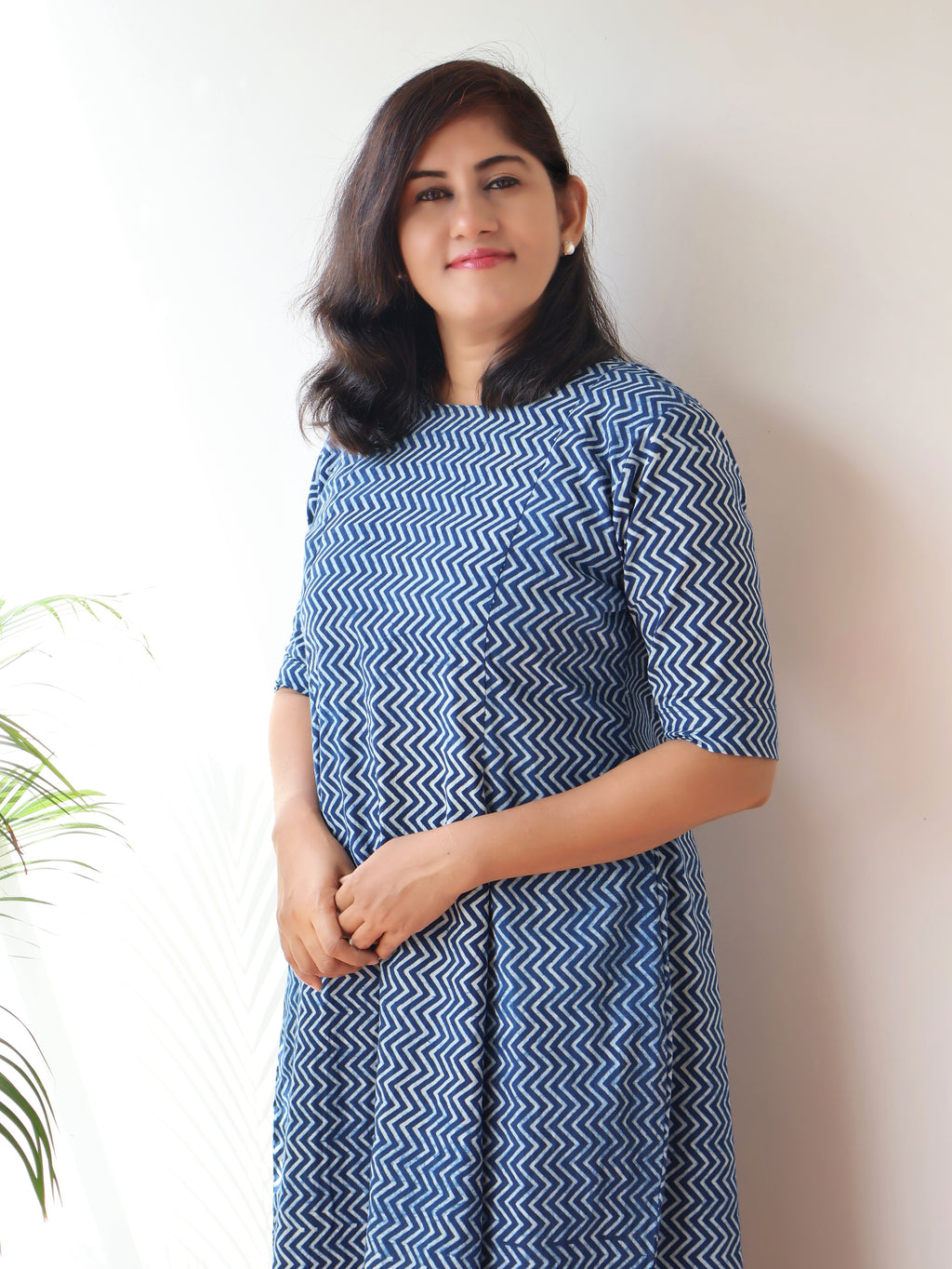 Indigo Tara Dabu Hand Block Cotton Kurta