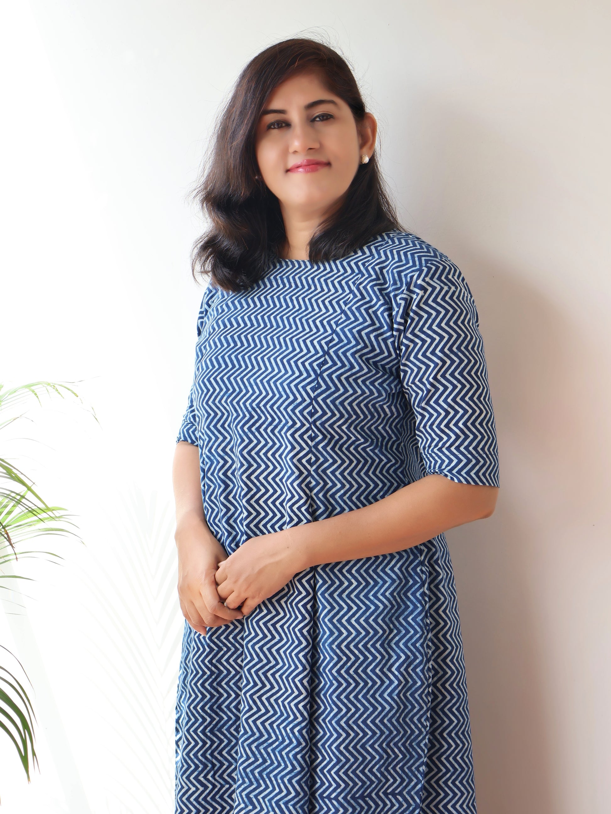Indigo Tara Dabu Hand Block Cotton Kurta