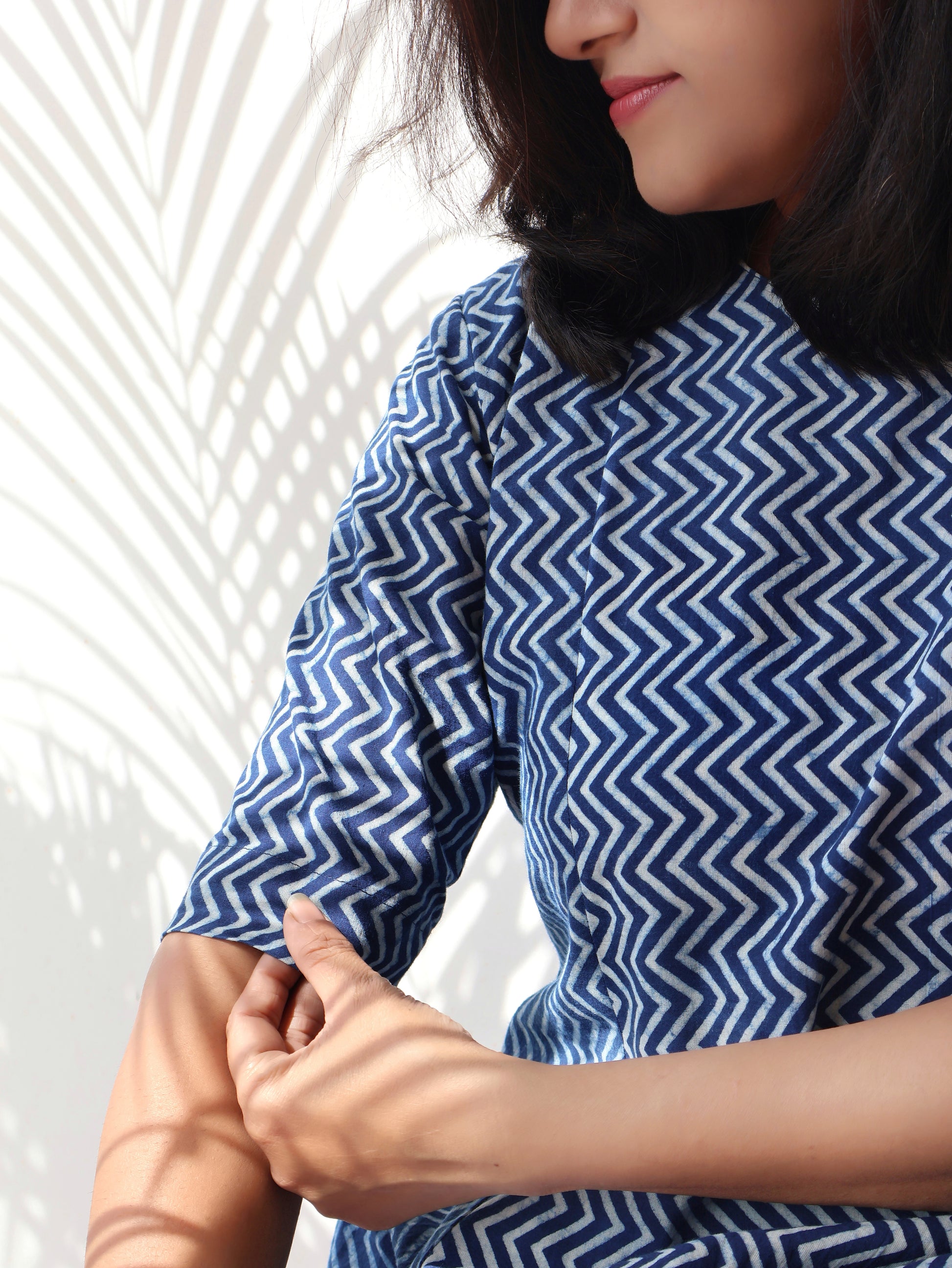 Indigo Tara Dabu Hand Block Cotton Kurta