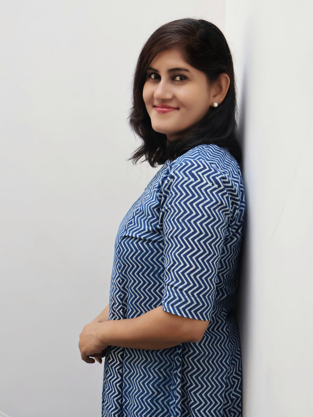 Indigo Tara Dabu Hand Block Cotton Kurta