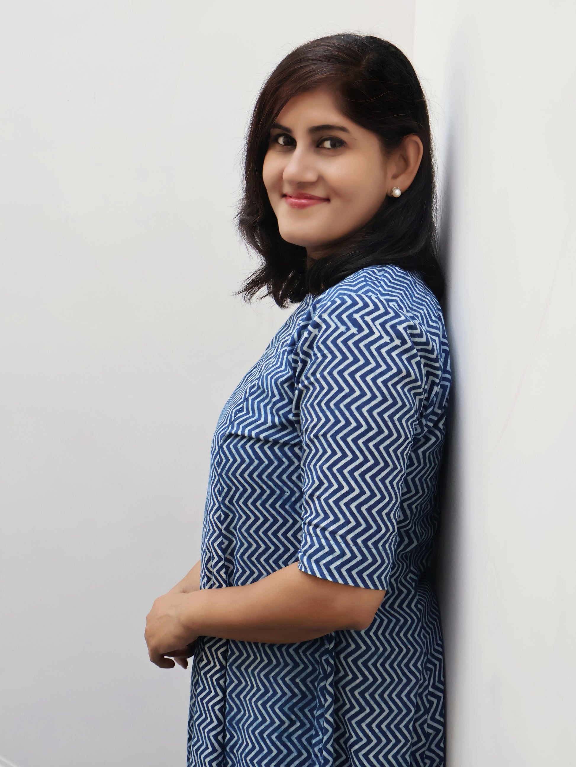 Indigo Tara Dabu Hand Block Cotton Kurta