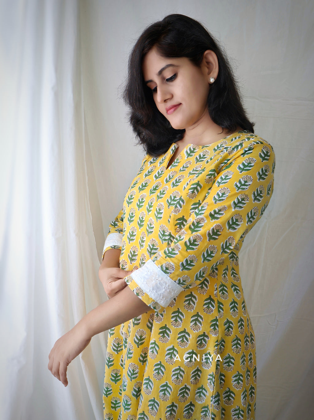 Pastel Yellow Sanganeri Cotton Hand Block Kurta (Last Few Sizes Left)