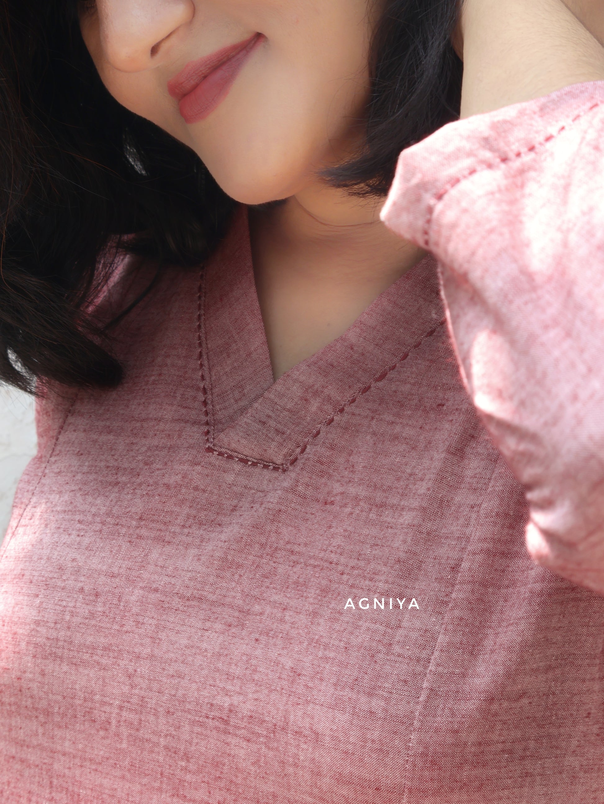 Mauve Nature Pure Cotton Paneled Long Kurta
