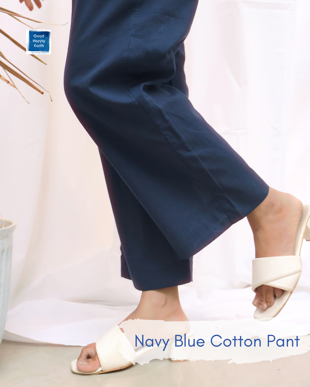 Navy Blue Pure Cotton Straight Pants - Best Pair With Kurtis