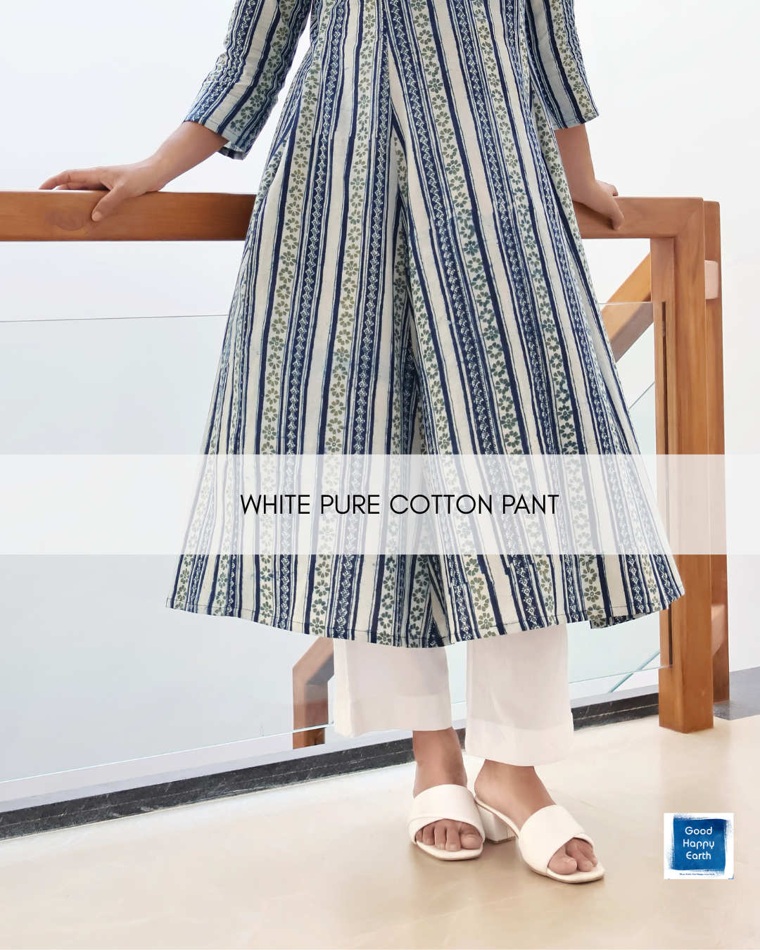 White Pure Cotton Straight Pants - Best Pair With Kurtis