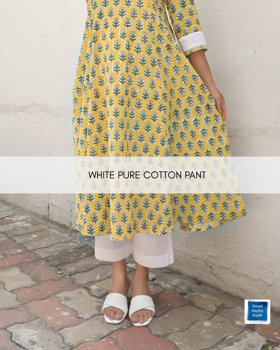 White Pure Cotton Straight Pants - Best Pair With Kurtis