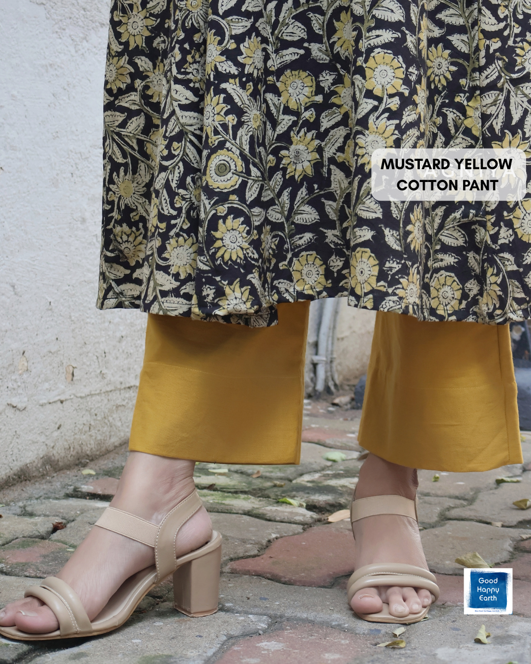 Mustard Yellow  Pure Cotton Straight Pants - Best Pair With Kurtis