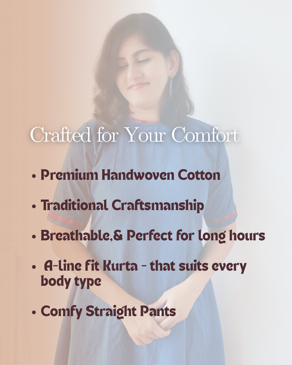 Blue Handwoven Aline Cotton Coord set