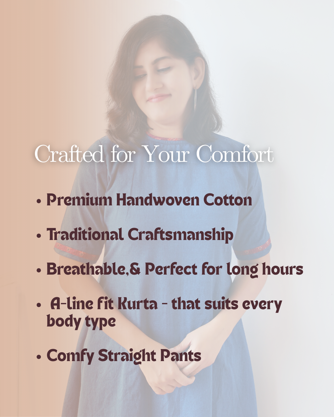 Blue Handwoven Aline Cotton Coord set