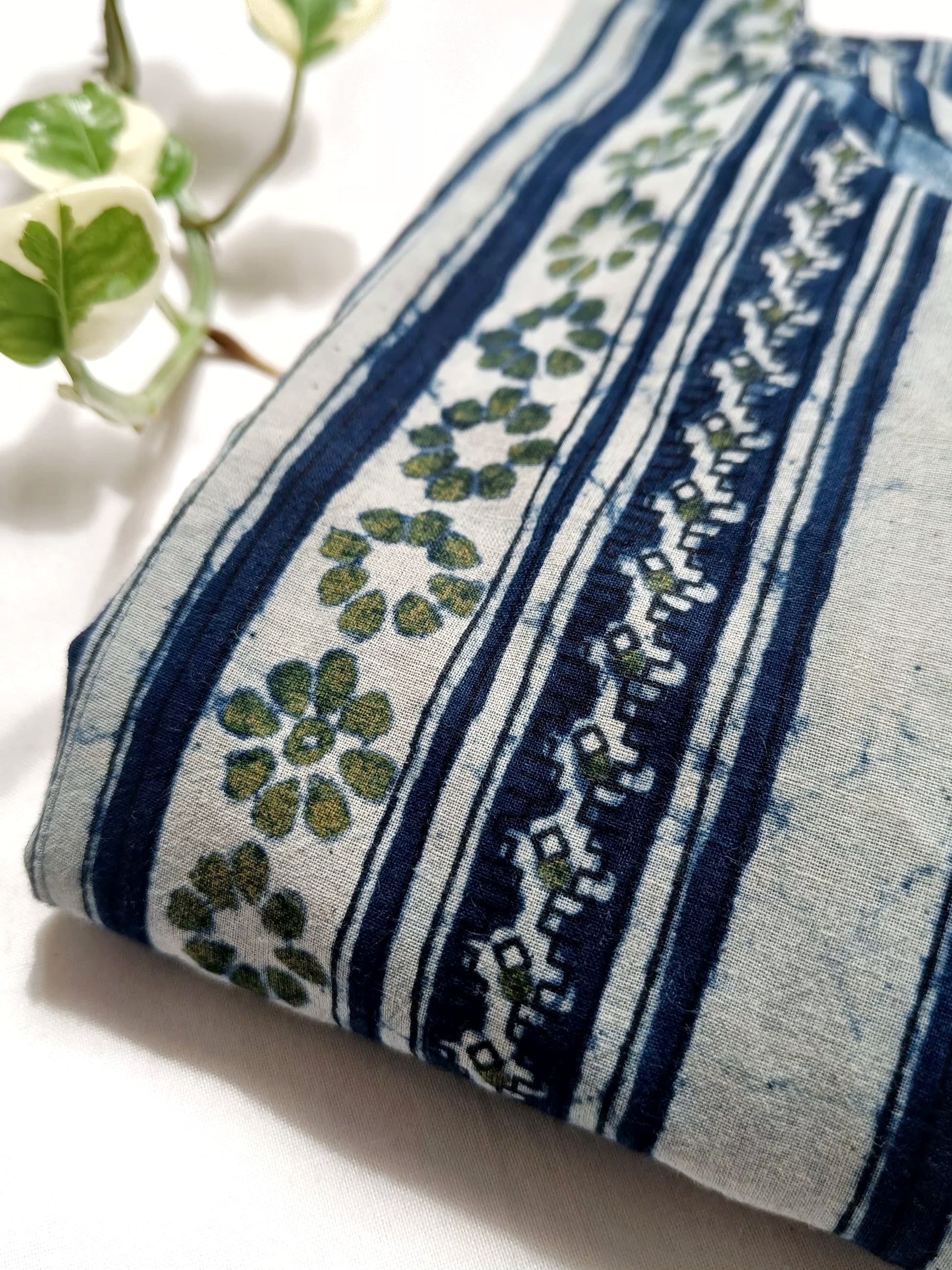 Indigo Blue Earth Dabu Hand block Cotton Kurta made from 100% pure cotton with natural indigo dye handcrafted for women