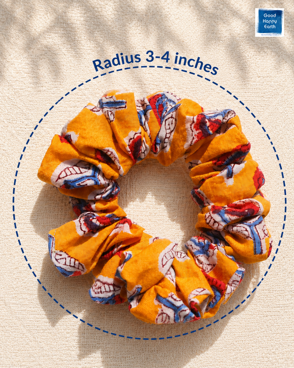 Premium Hand Block Cotton Scrunchies - Pack of 3
