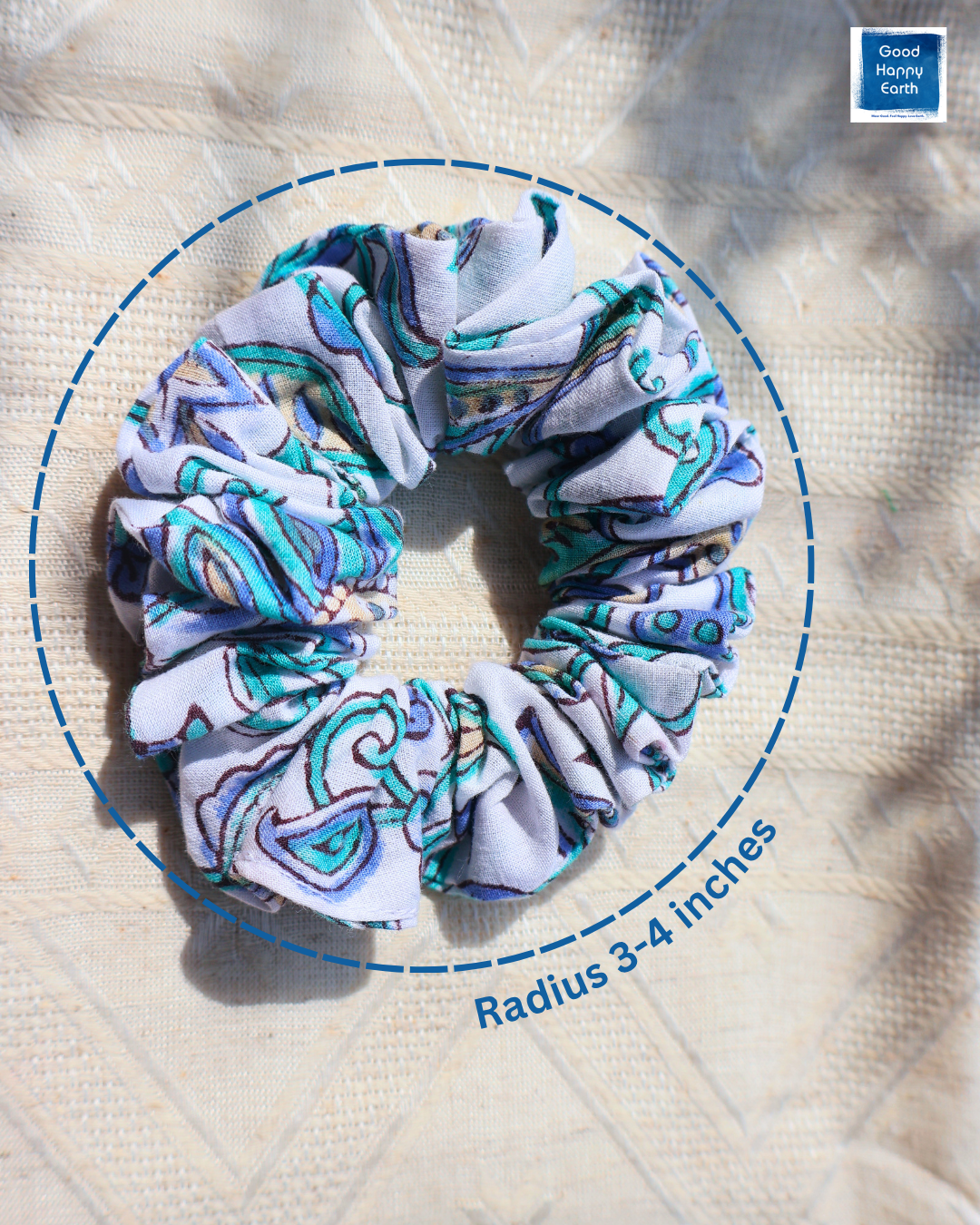 Premium Hand Block Cotton Scrunchies - Pack of 3