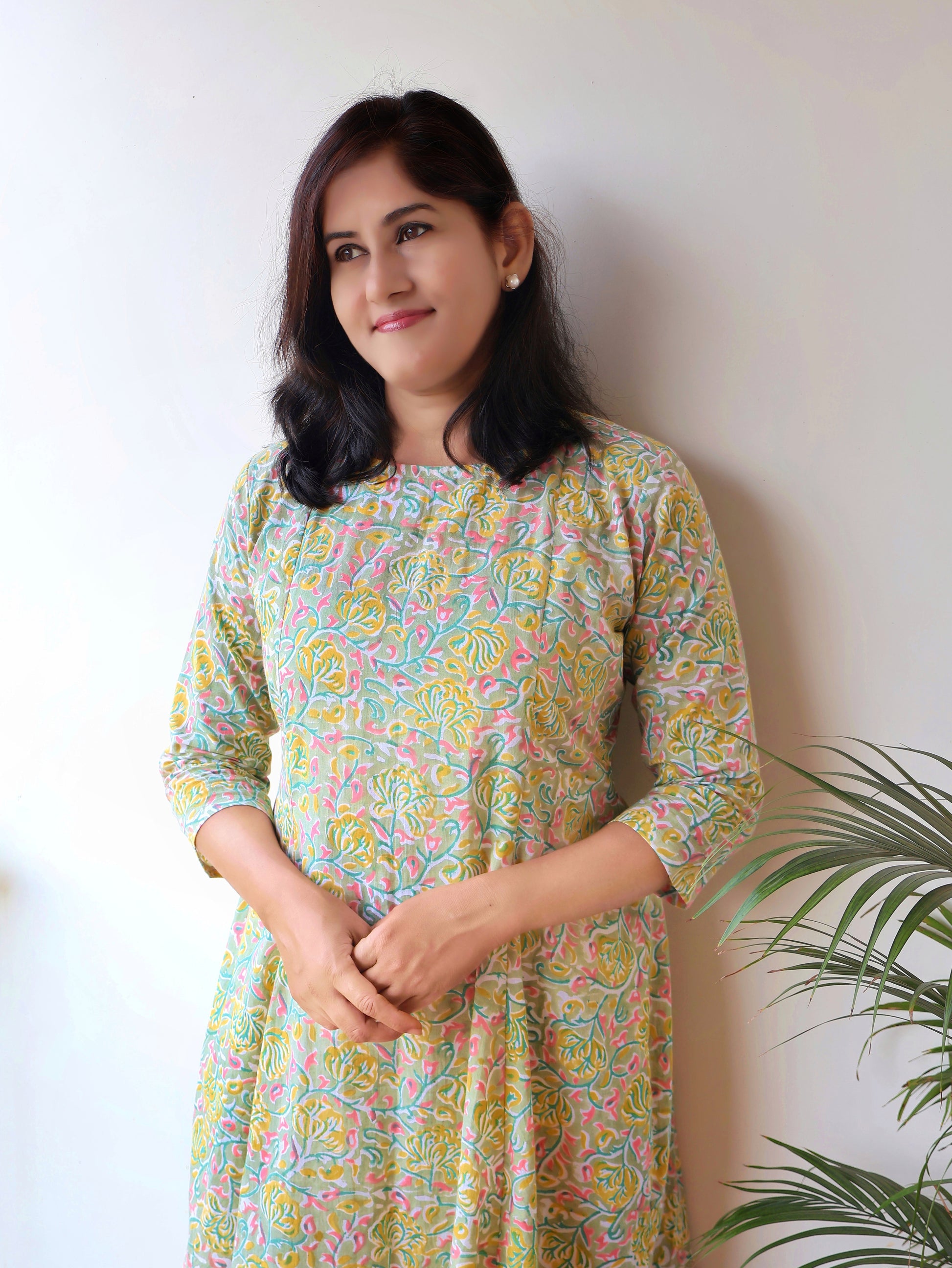 Pastel Green Sanganeri Hand Block Cotton Kurta