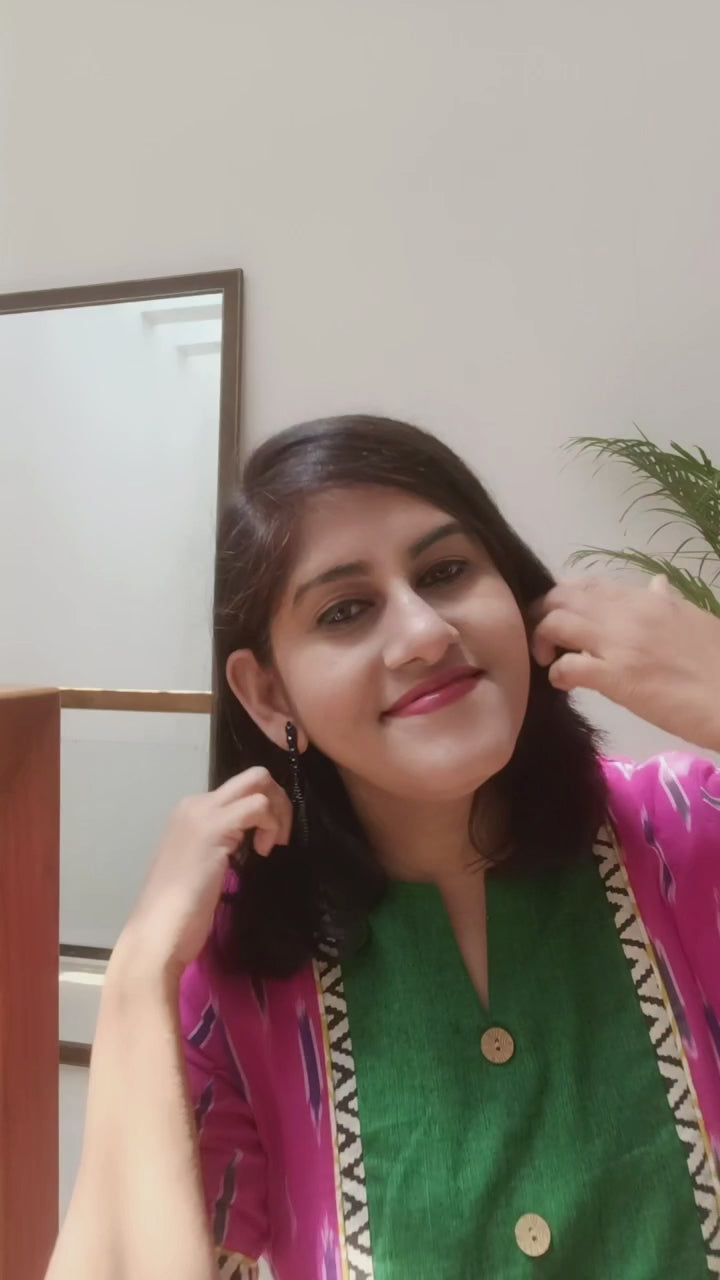 Pink Inspira Handloom Ikat Cotton Kurta