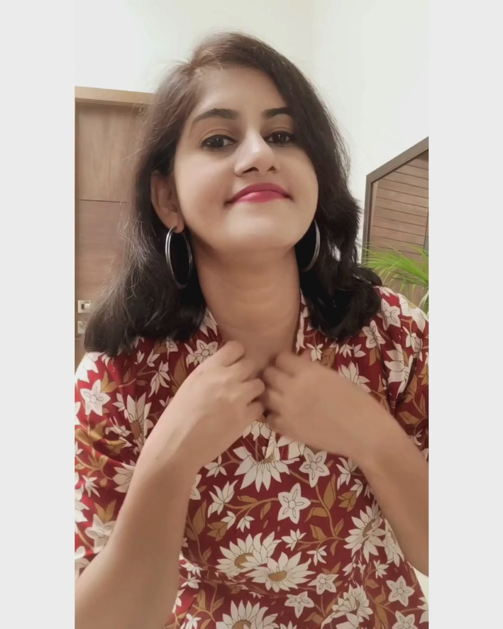 Reddish Gerbera Bagru Hand Block Printed Pure Cotton Kurta