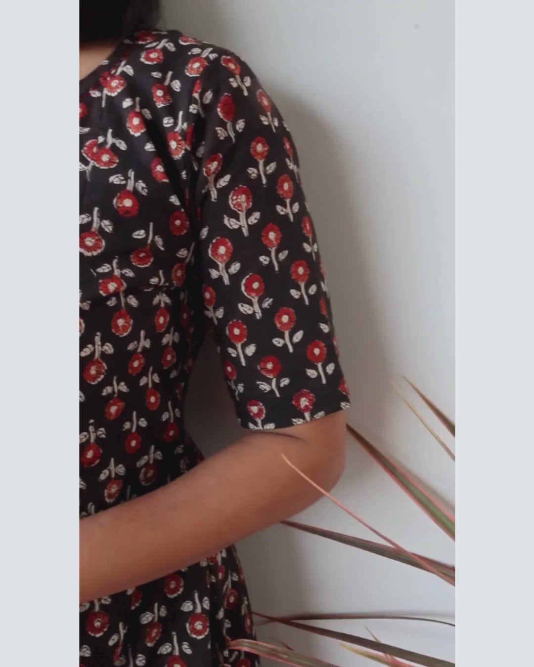 Black Madder Bagru Hand Block Cotton Kurta