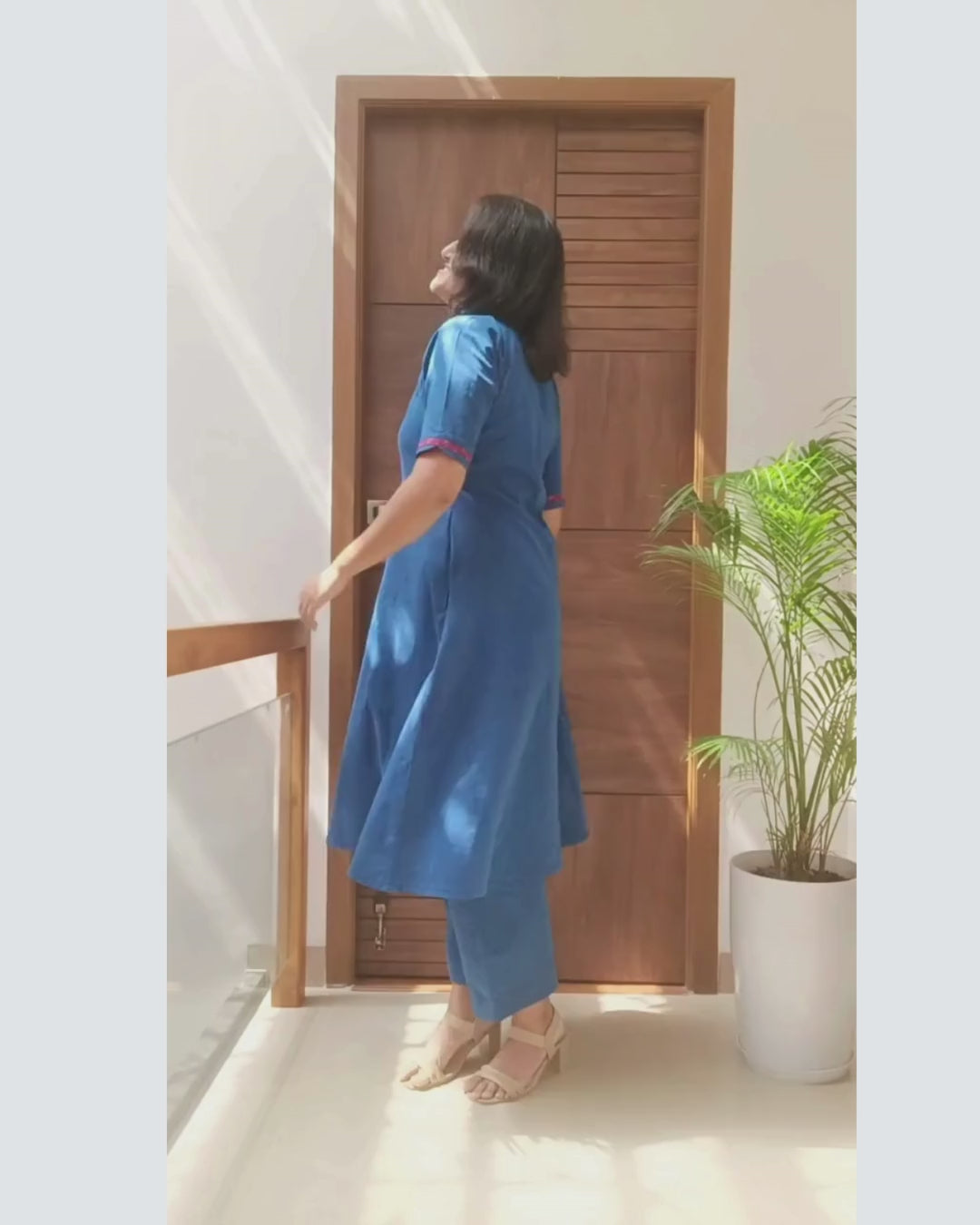 Blue Handwoven Aline Cotton Coord set