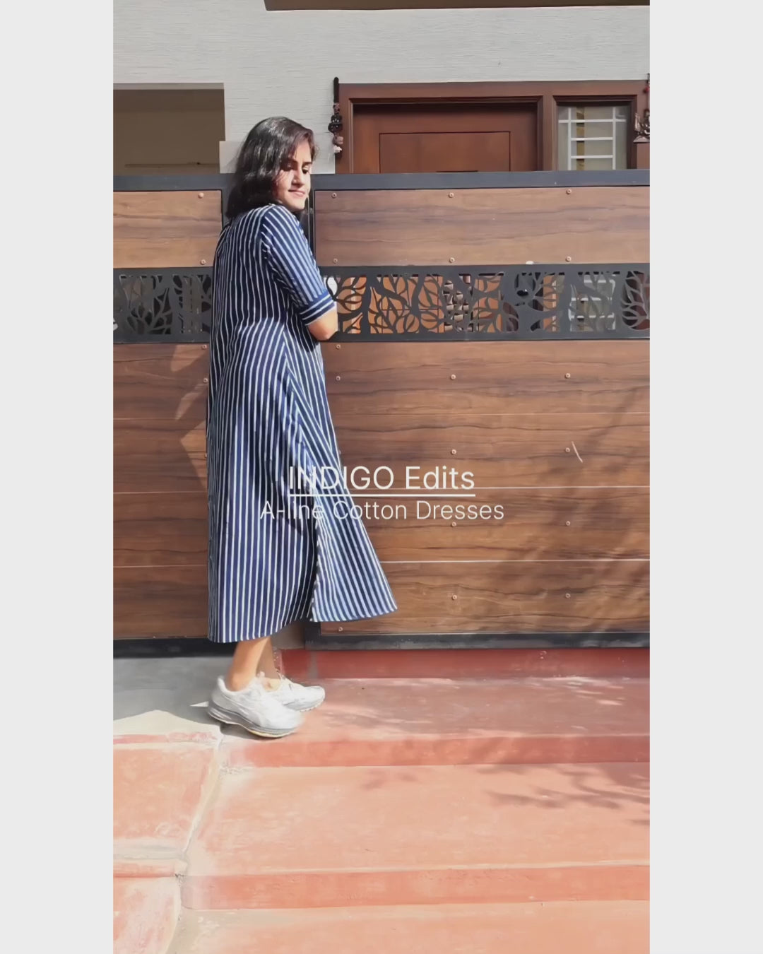 Indigo Checks Dabu Hand Block Cotton Kurta