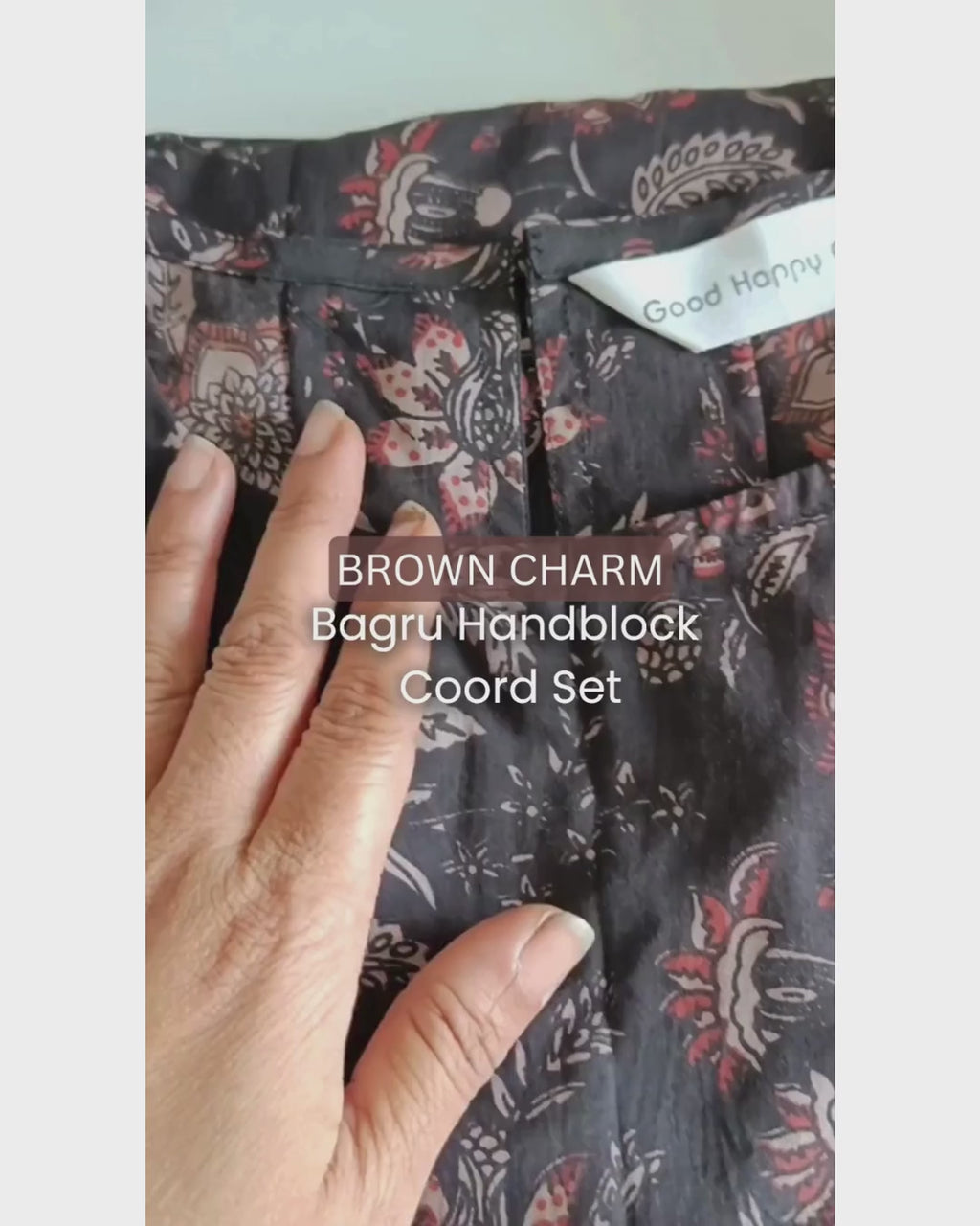 Brown Charm Bagru Hand Block Cotton Coord Set- (Set of 2)
