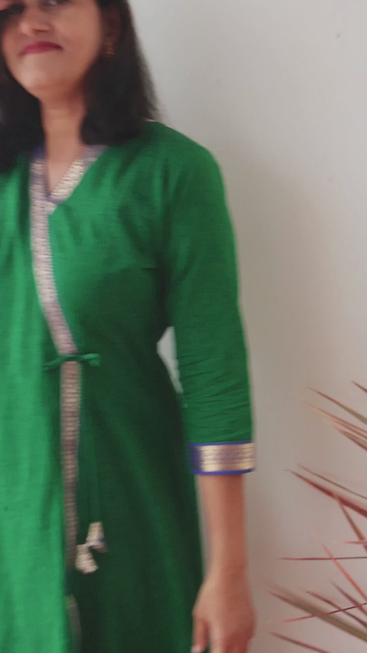 Emerald Green Ethnic Handloom Cotton Kurta