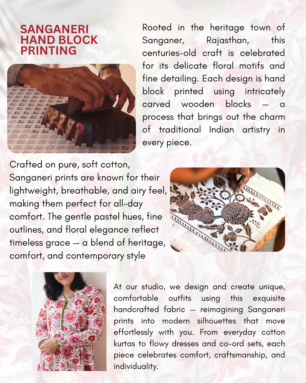 Azalea Pink Sanganeri Hand Block Cotton Kurta