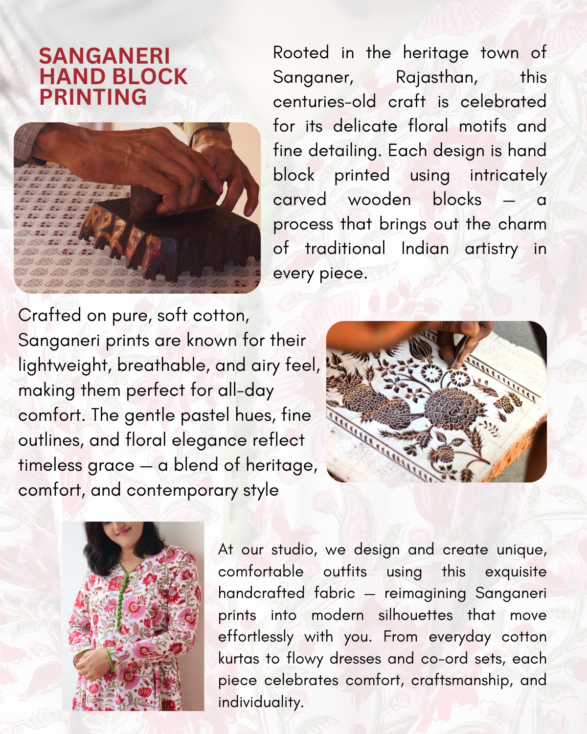 Azalea Pink Sanganeri Hand Block Cotton Kurta