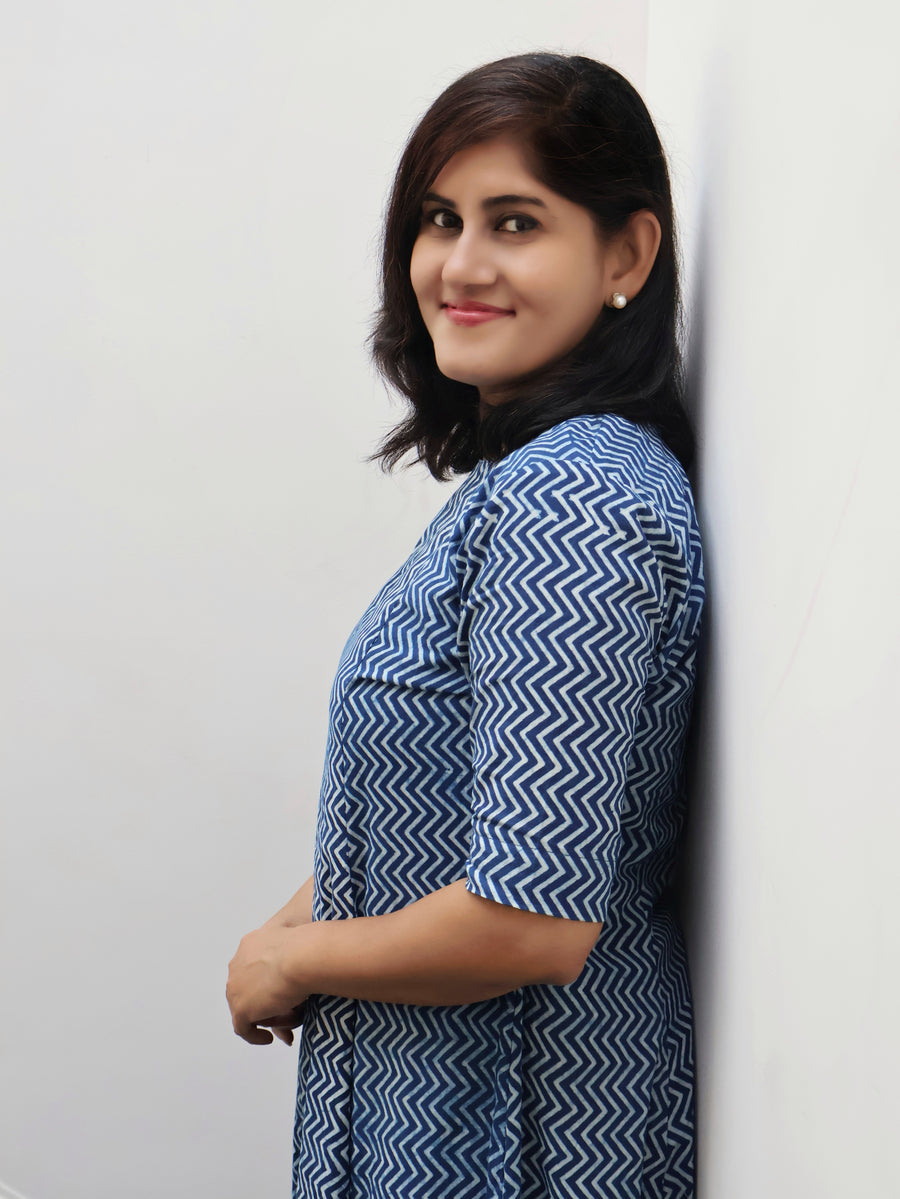 Blush Bloom Kurta (Handpainted Cotton Kurta)